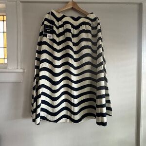NWT Marimekko x Uniqlo Navy and White Striped Skirt - L